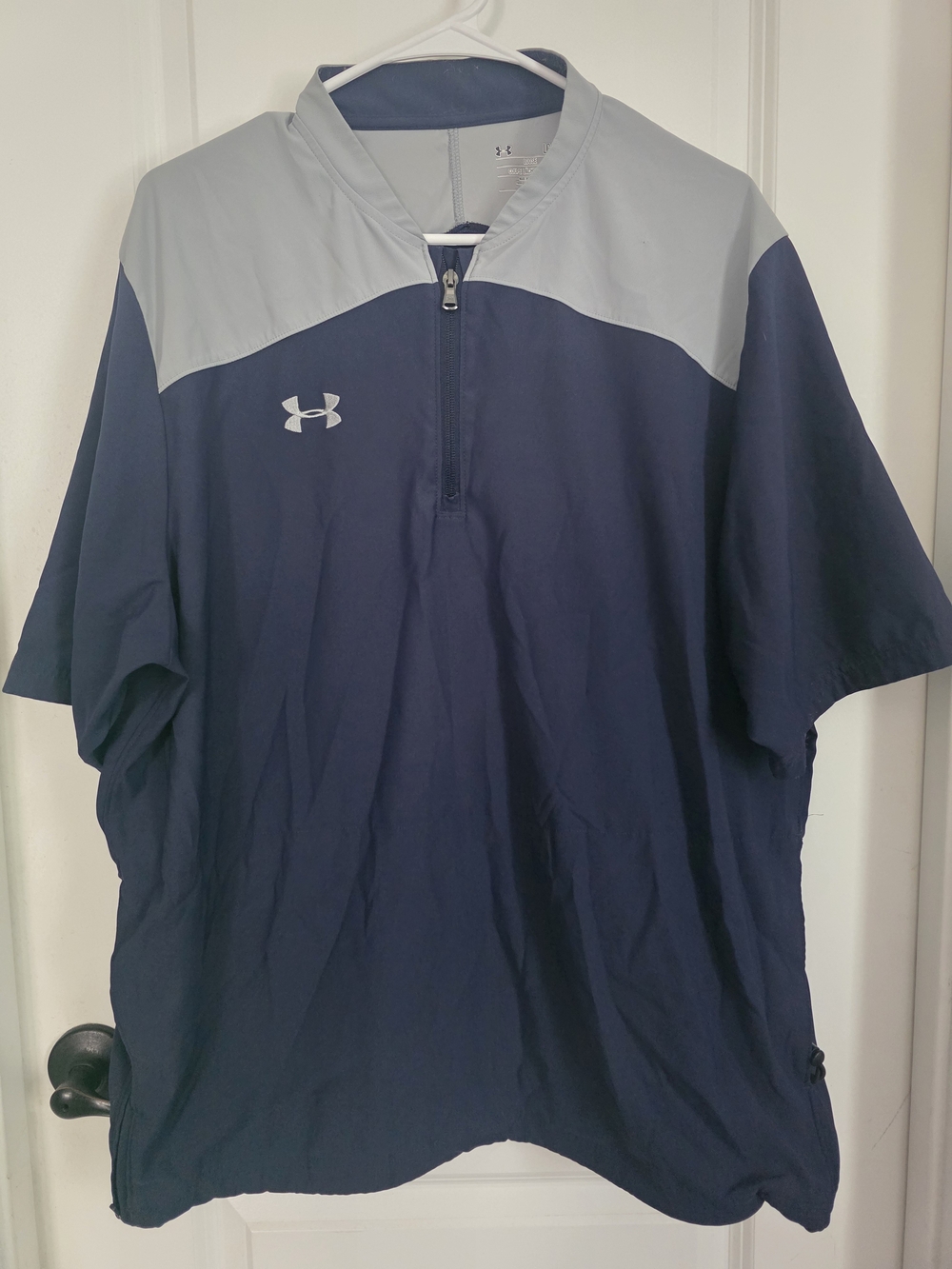 Under Armour Navy & Light Gray Half-Zip Pullover - Picture 1 of 3